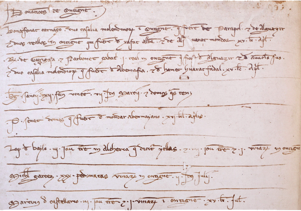 Repartiment Regne de València-Jaime I Aragón-Manuscript-codex-facsimile book-Vicent García Editores-5 Onteniente.